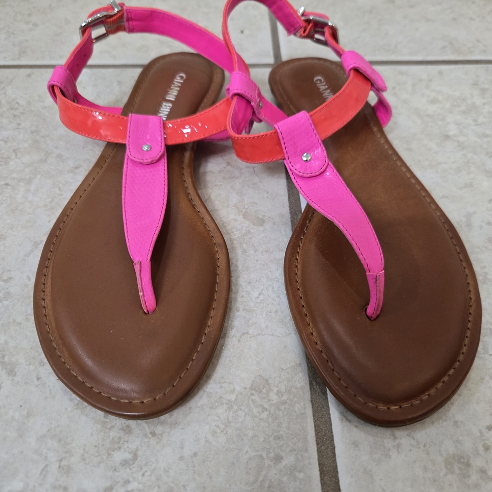 Gianni Bini Fuchsia and Chestnut Sandals - Picture 1 of 4